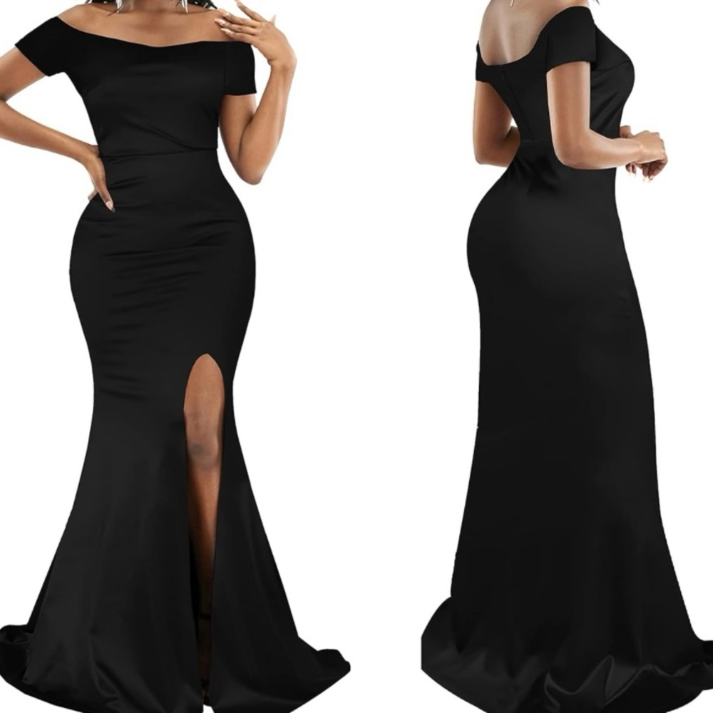 New Black Long Formal Gown XL